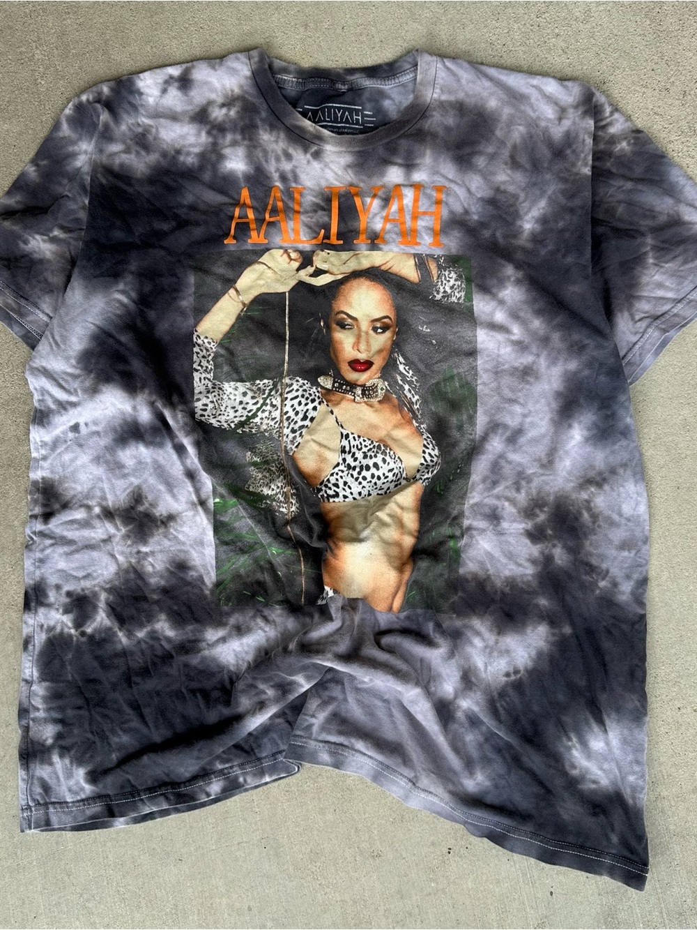 Ripple Junction Aaliyah Tie-Dye Graphic T-Shirt, R&B & Soul Music, Size 2X